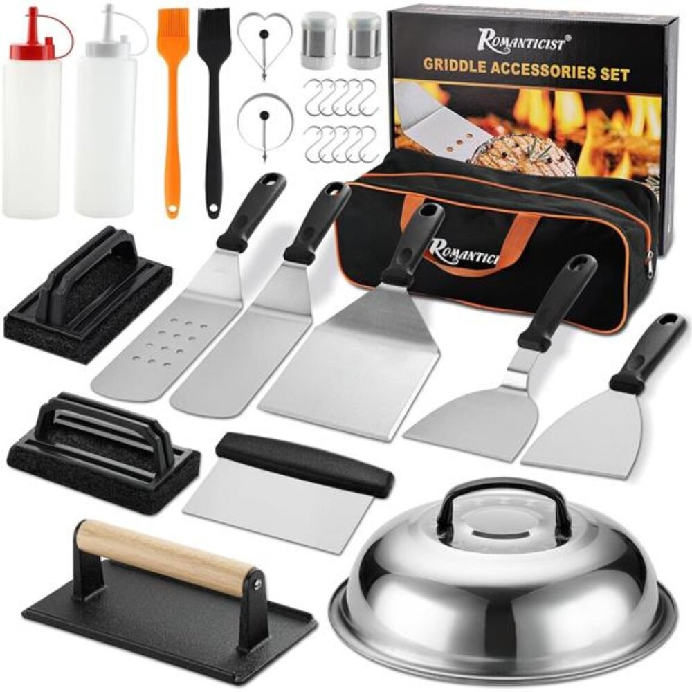 29PCS Griddle Accessories Set - Flat Top Teppanyaki Spatula Set